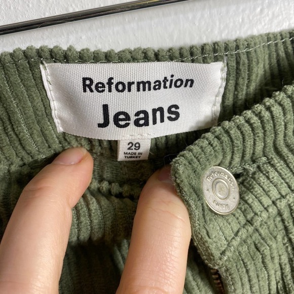 NWT Reformation Wilder Painter High Rise Wide Leg Corduroy Pants - Picture 6 of 9